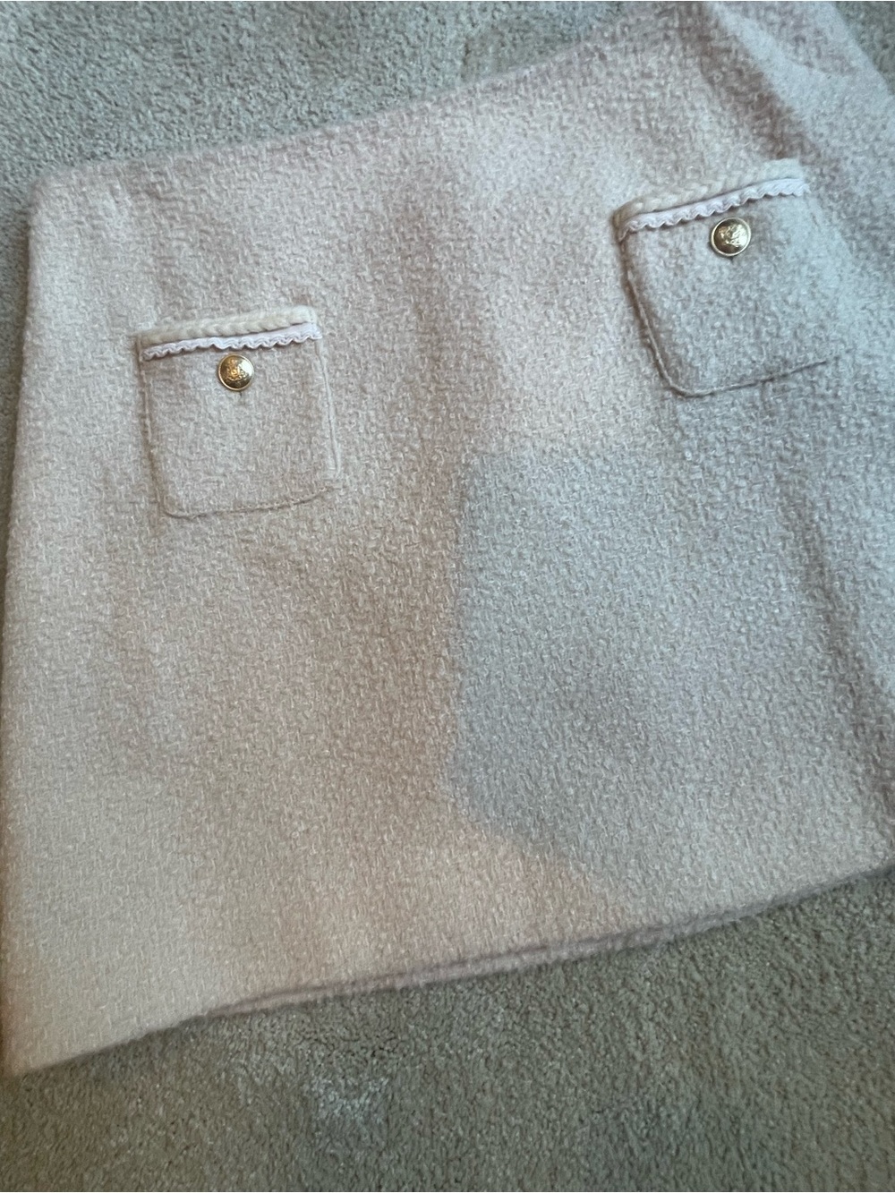 J.Crew Cream Mini Skirt with Scalloped Pocket Trim